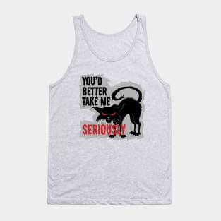 Serious Black Cat Tank Top